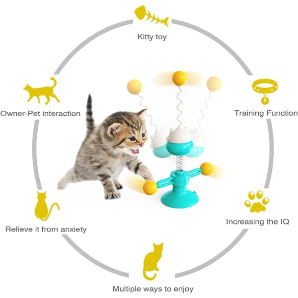 Katt leksaker, katt leksaker för inomhuskatter, interaktiv katt leksak fjäder C
