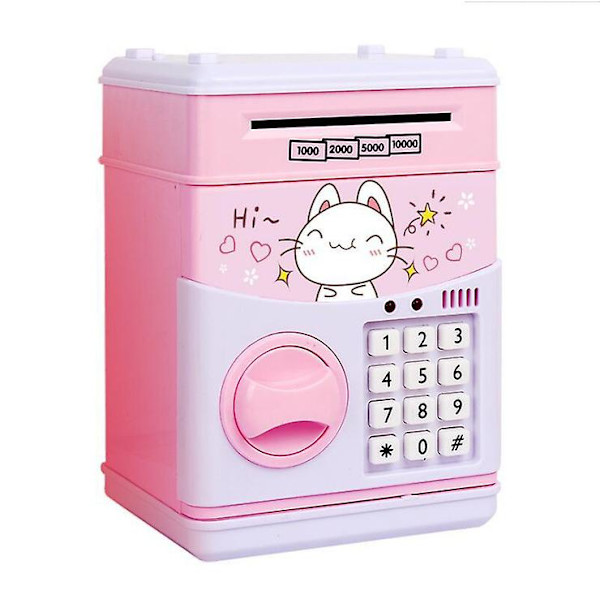 Elektronisk spargris spargris pengabössa med lösenord Atm spargris（Rosa）