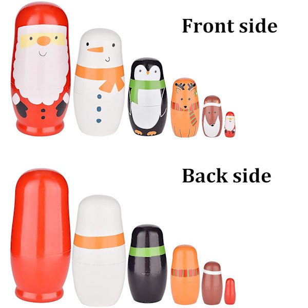 5 st Nesting Dolls Handgjorda Ryska Trä Matryoshka Dockor Söta Seriefigur Mönster Nesting Dockor Leksak Stapeldockor Set