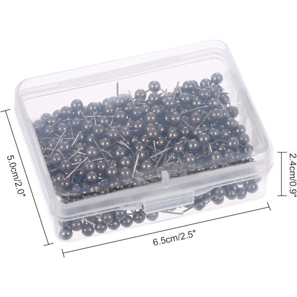 (Retro Metallic Black), 400 stycken kartnålar med 1/8 tum stålnål