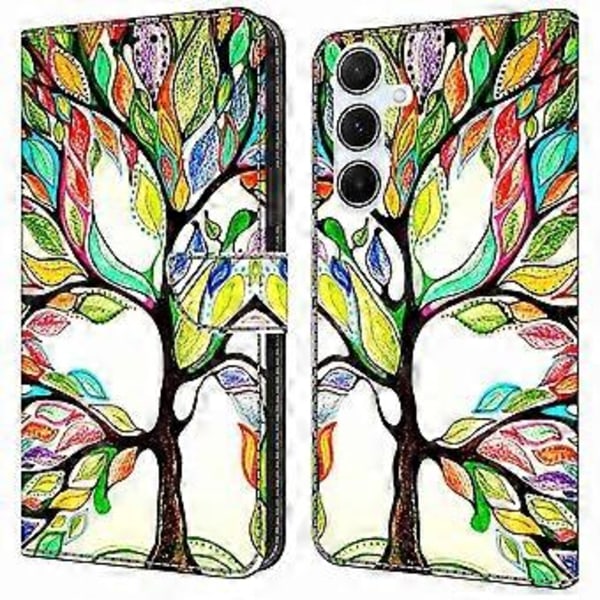 Til Samsung Galaxy A16 5G/A16 4G Etui TPU+PU Læder Flip Telefon Etui Tree