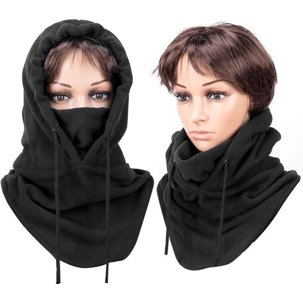 Svart multifunktionell hattmask för vinter, kallt väder, utomhusskidåkning, motorcykel, bergsklättring, vandring, balaklava