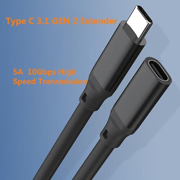 2 kappaletta 3,2 jalan USB C -jatkokaapeli