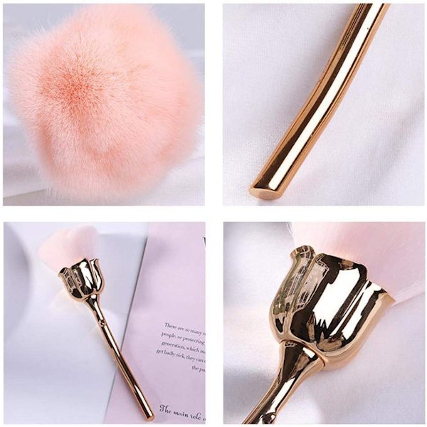 Neglekunst Støvbørste Til Manicure Pink hoved børste Blush pudder børster Mode Gel Negle Tilbehør Materiale Udstyr Negle
