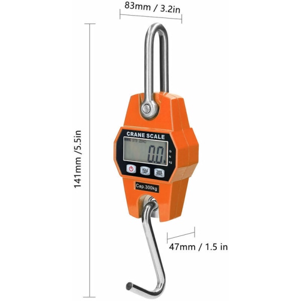 Tungt løfteskala til krogkran, 300 kg