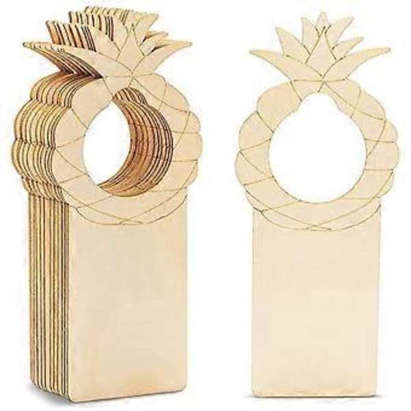 Rektangulært dørhåndtak trelist DIY håndverk anheng (ananas) 12 stk()