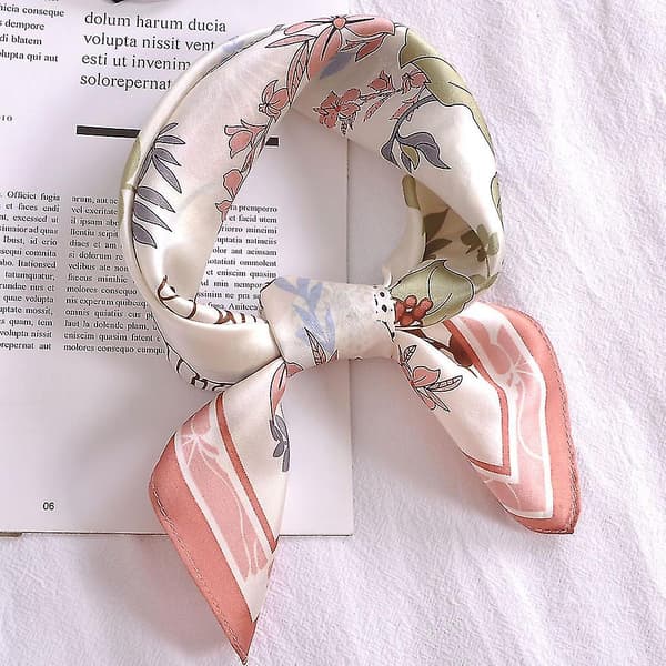 Silkefølelse Skjerf Medium Størrelse Kvadratisk Satengskjerf for Damer (Rosa)