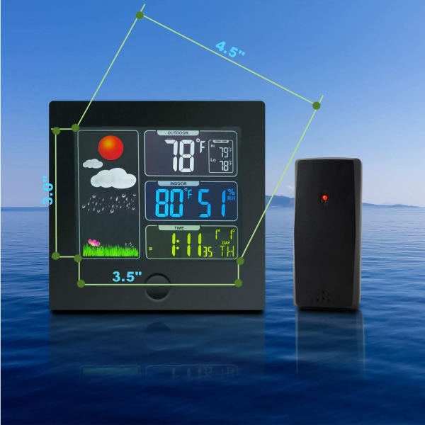 Radio værstasjon med utendørssensor; Termometer; hygrometer