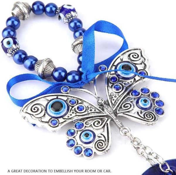 Turkosblå onda öga hänge amulett välsignelse väggdekoration