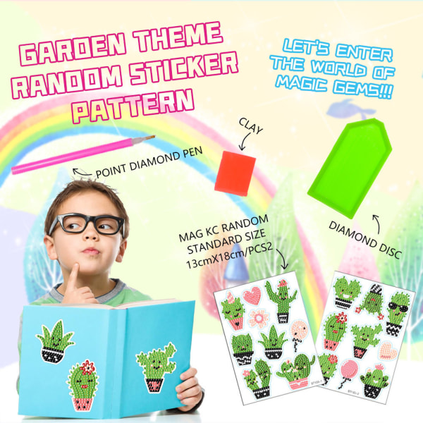 DIY Diamond Painting Sticker Wall Sticker Cartoon Cactus