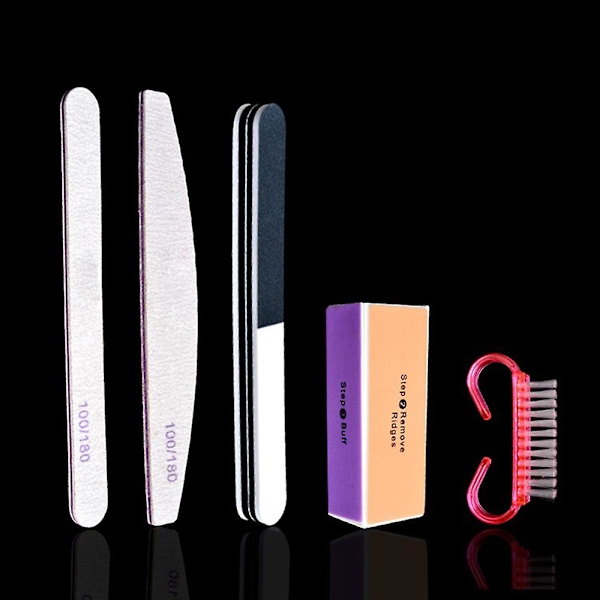 5 st Nail Art Buffer Fil Block Borste Manikyr Pedikyr Slipning Polering Nagel Skönhetsverktyg