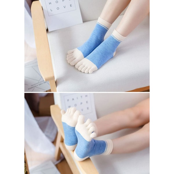 Women's Toe Sock Cotton Sports Separate Toe Socks, Female Toe Soc