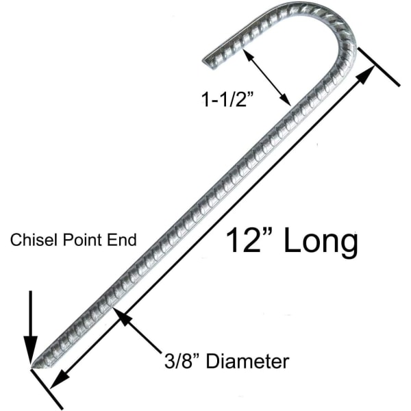 Ground Stakes, Garden Staples Rebar Stakes Galvanized Steel L-Hoo