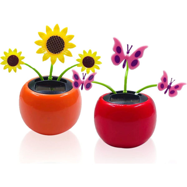 Solcellsdriven Dansande Blomma, Solcellsdriven Bildocka Bildekoration, Solcellsdriven Bil
