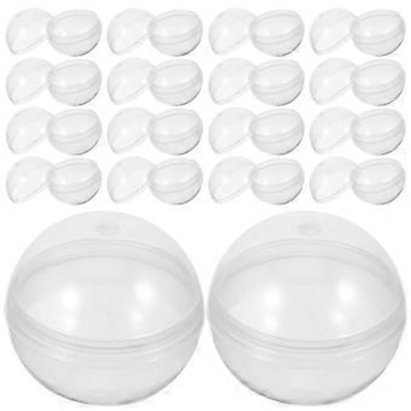 100 stk. Gjennomsiktige plastkuler, multifunksjonelle vridde runde kuler, klare fyllbare gripeballer
