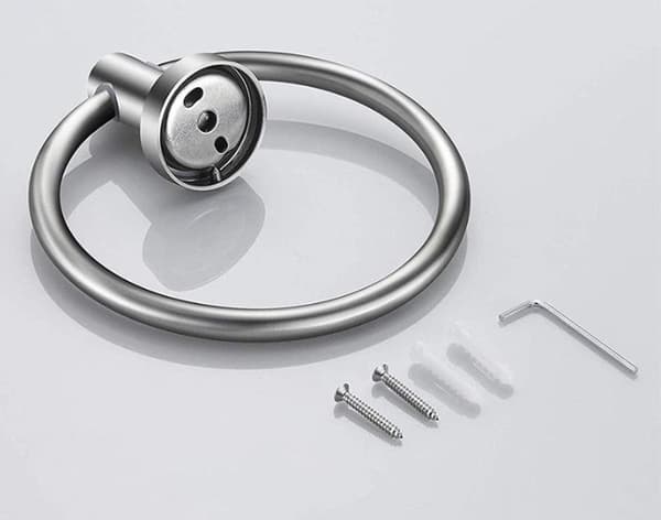 304 Rustfritt Stål Veggmontert Håndkle Ring for Bad Sølv