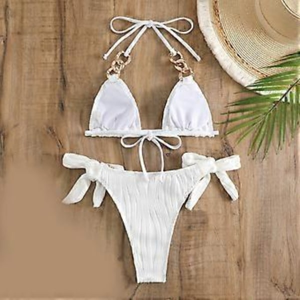 Sexig Bikini Set Dam Baddräkt Push Up BH Bikini Set 2 Delar Baddräkter Baddräkt Strandkläder String Bikini Set Rosa S Pink S
