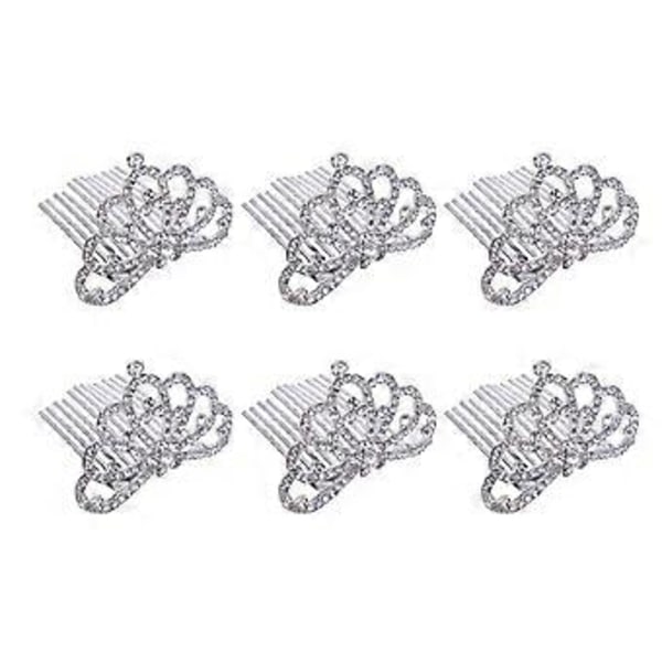 6 stk. Barneutsøkt Hårkrone Hårkam Mote Rhinestone Hårbøyler Hårtilbehør (5#)