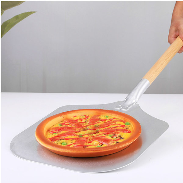 Multifunktionel pizzaspatel med langt håndtag