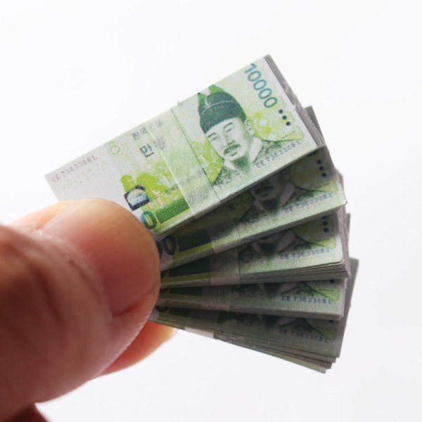 80 magiske genstande simulerede koreanske valutasedler Won Micro-sedler (1W Won)