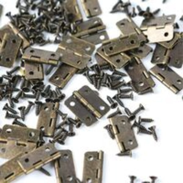 pronssi-50kpl Pienet Mini Saranat 18 x 16 mm Litteä sarana Kaapin Ovi