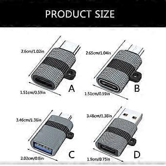 Kvalitets USB C Adapter USB C til USB Konvertere for Problemfri Enhedstilslutning OTG Support med Hul til Snøre Micro male to USB C