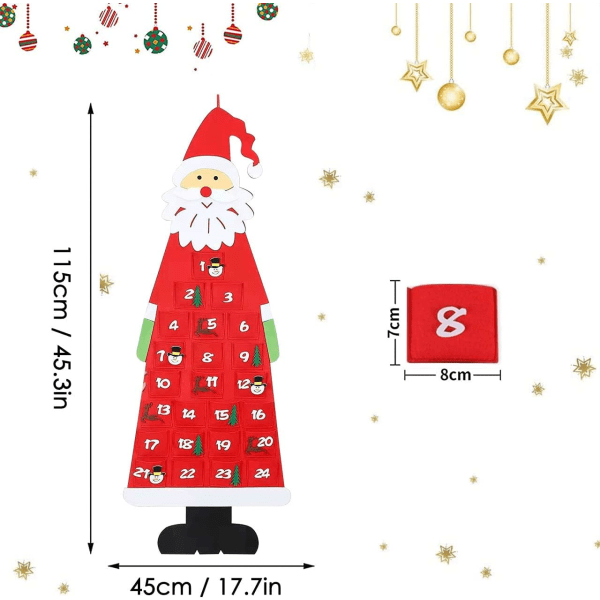 Känsla Jultomte Kalender, 24 Jul Fyllig Känsla Väska, Krist