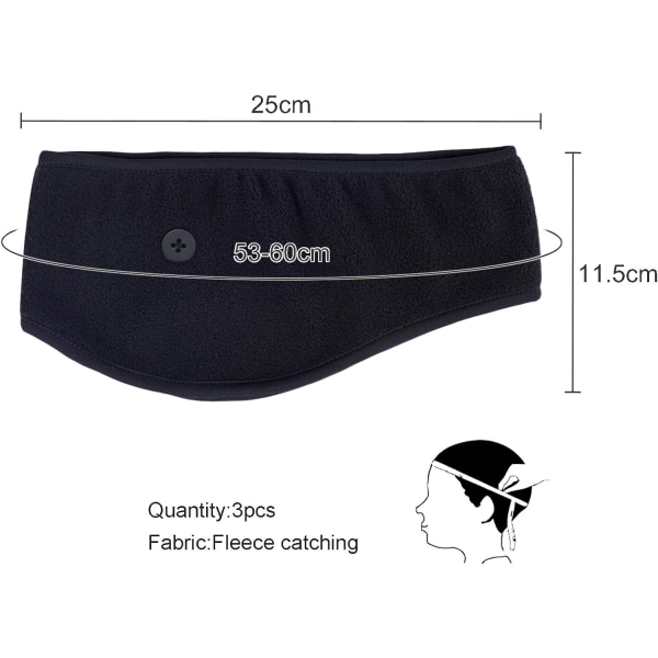 3 kappaletta korvaläpät nappi Polar Fleece,Unisex Talvi Spor