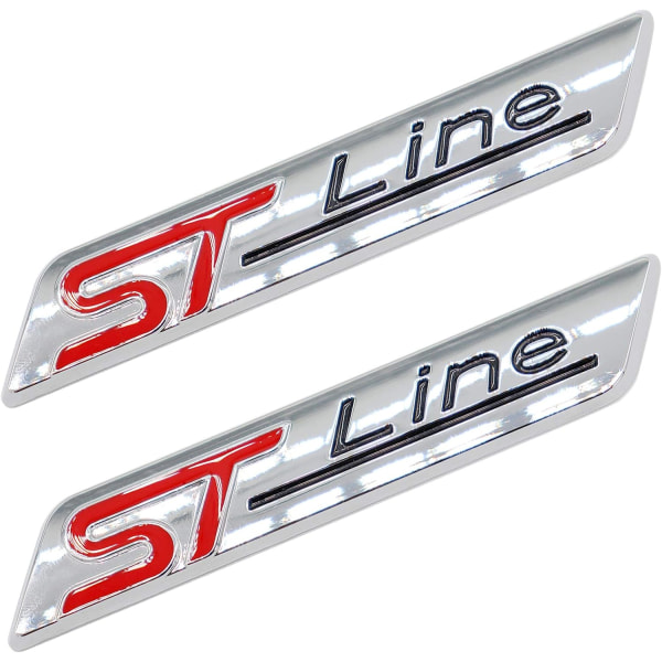 2 stk. Metal St line klistermærke Bilhoved emblem Badge Chrome klistermærke,