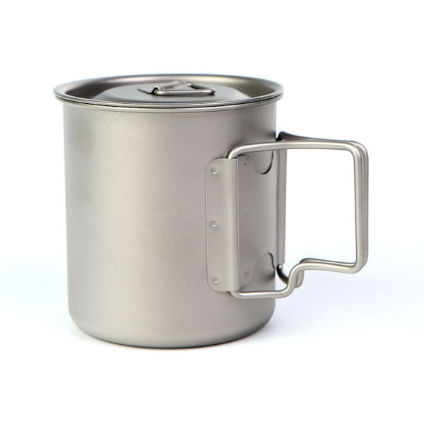 Ultralet bærbart titanium campingkrus 420ML kaffemaskine til vandreture, picnic, rejser og trekking udendørs