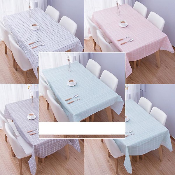 4pcs Canvas Waterproof Washable Tea Tablecloth Rectangular Plaid Coffee Table Cover Cloth Tablecloth