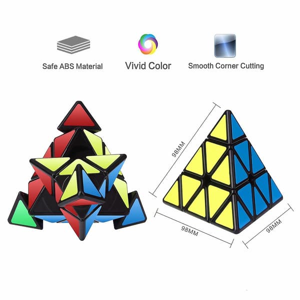 Speed Cube, 3x3x3 Pyramide Speed Cube Trekant Puzzle Magic Cube Forbedret Udgave - Drejer Hurtigere