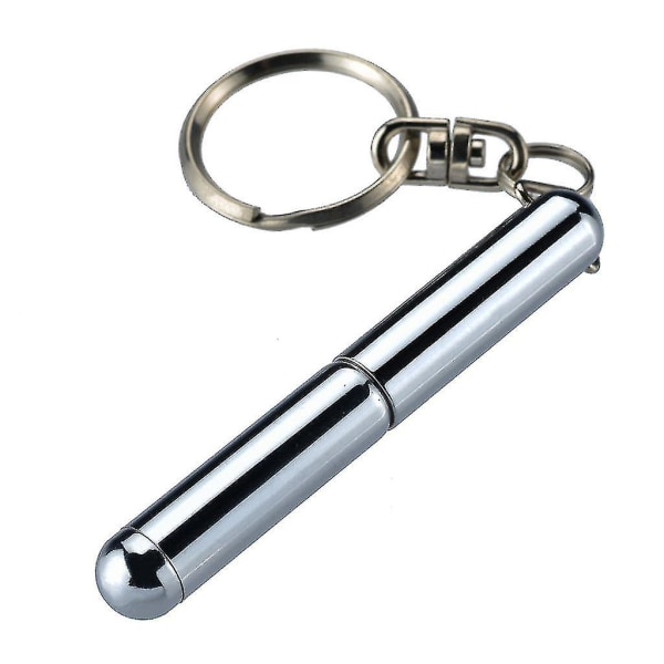 Mini metall nøkkelring, rustfritt stål teleskopisk penn nøkkelring teleskopisk pennverktøy