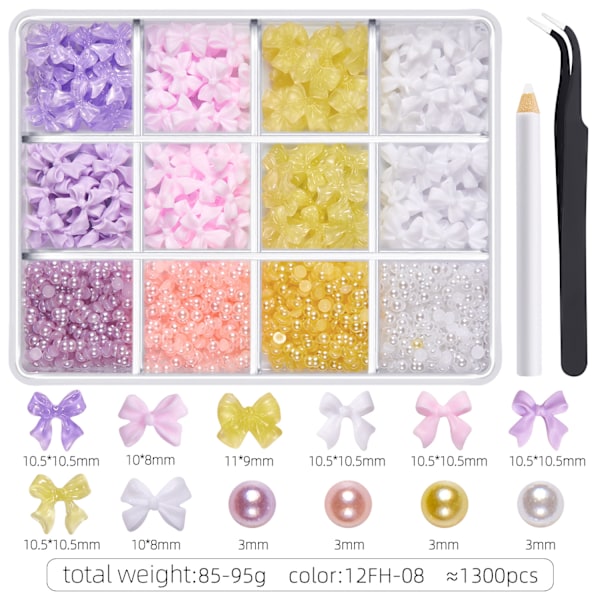 1 Ask 3D Fjärilsnaglar Berlocker Tillbehör Blandade Nageldekor Strass Hantverk Nagelkonst för Nagelentusiaster 12FH08