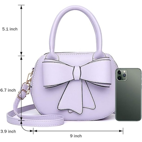 Pige Bowknot Håndtaske Sød Pung Læder Mini Skuldertaske Til Kvinder