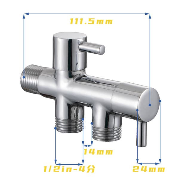 Køkkenhane 1/2 multifunktionel kobber vinkelventil dobbelt switch vand