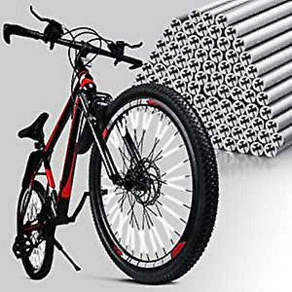 Cykelreflekser, 24 stk. cykelhjul eger reflekser, cykel reflekterende advarselsegerlys dækker til cykel（Sølv）