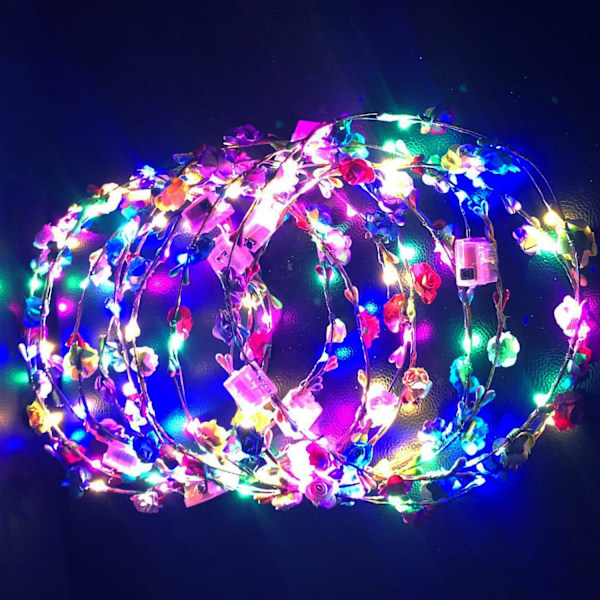 LED Blomster Hodebånd 12PCS Mix - Dyr Øre LED Flash Blomster Flowe