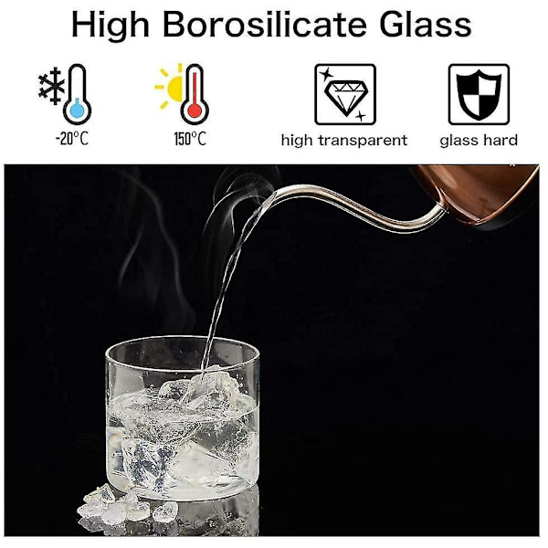 Sæt med 6 lufttætte glasbeholdere, 1360 ml + 900 ml + 600 ml opbevaringsglas til mad