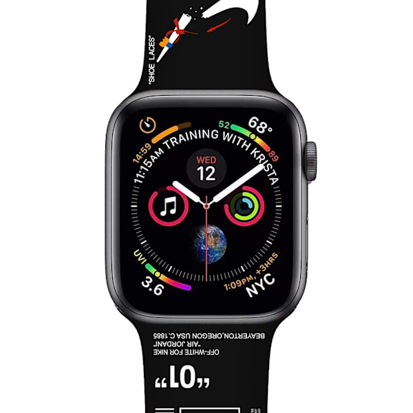 2 kappaletta halkaisijaltaan 38 mm:n rannekkeet Apple Watch 6:lle, Apple Watch 6/5 sukupolvi AJ Personality Tide Brand Printing 6SE iwatch1/2 (valkoinen, musta, 140 mm + 98 mm)