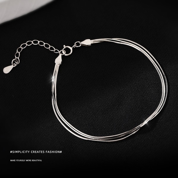 Fashion Enkla Lagers Armband För Kvinnor Silver 925 Smycken Hot F