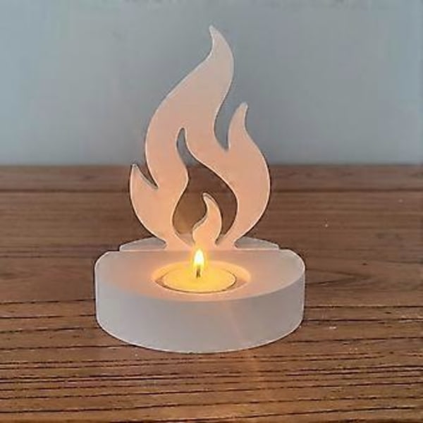 Hjärtljusstakar Silikonformar DIY Fågelgjutformar Ihålig Flamljushållare Hartser Formar för Bordsdekorationer C flame 1 C