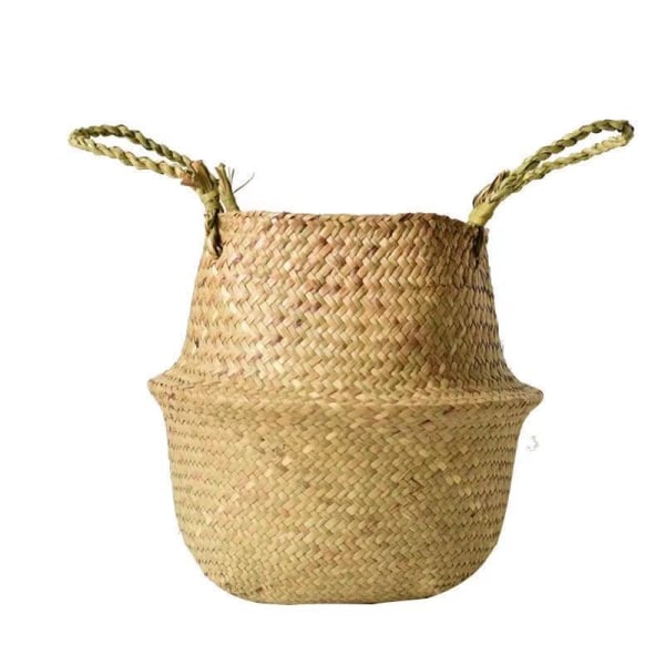 Seagrass Belly Basket Naturlig oppbevaringskurv flettet skittentøyskurv
