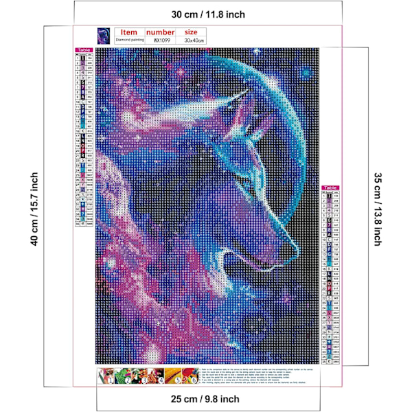 12x16in/30x40cm   Diamantmaleri Ulv, Diamantmaleri Kits, D
