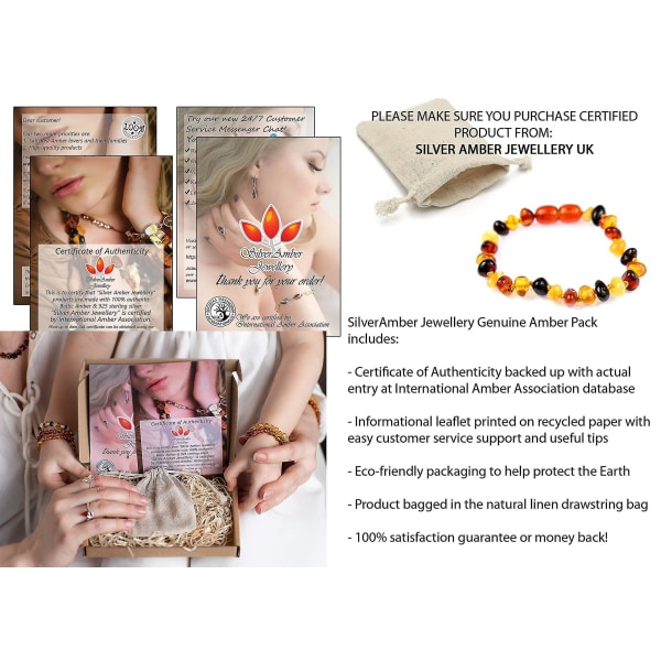 Baby Amber Anklet Armband - Handgjorda 100 % äkta Amber Beads D