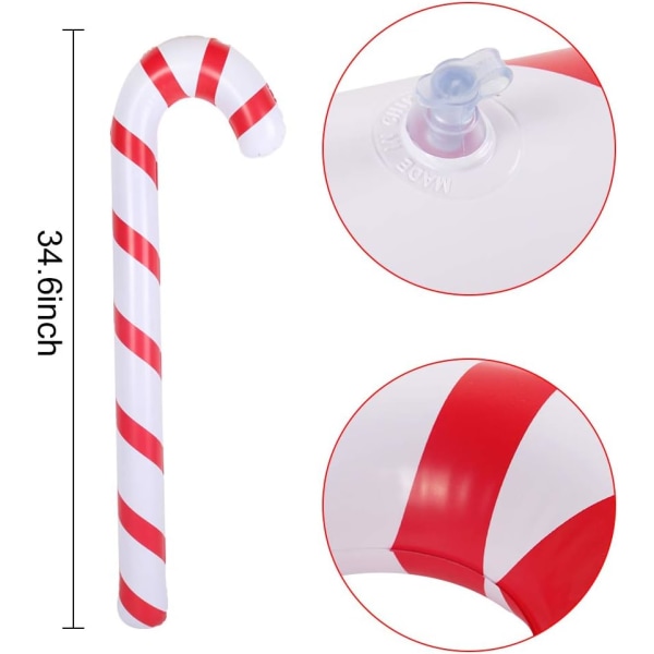 Oppustelig Candy Cane til julepynt Sæt med 6, Xmas Or