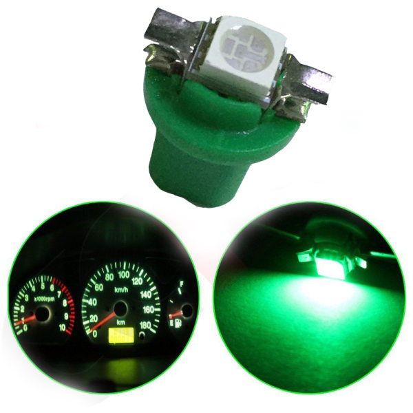 10x T5 B8.5D 5050 SMD Grønn LED-dashbord-instrumentlys A