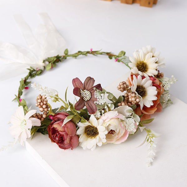 Camélia fleur couronne Rose casque mariage mariée fleur fille Hal