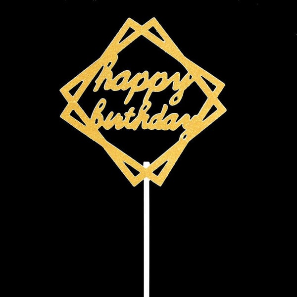 Personlig Grattis på födelsedagen Glitter Cake Topper Anpassad färg Valfritt namn &amp; Alla åldrar glittertårtdekoration（29）