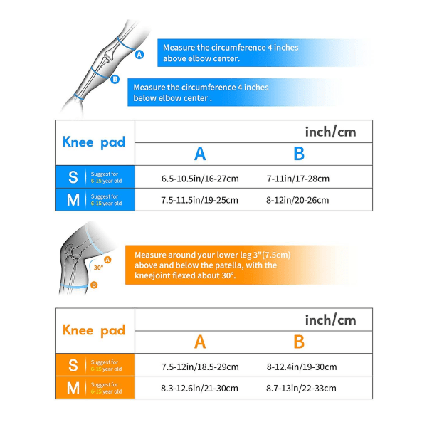 Knäskydd armbågsskydd handledsskydd skyddsutrustning set för flera sporter utomhusaktiviteter (M)